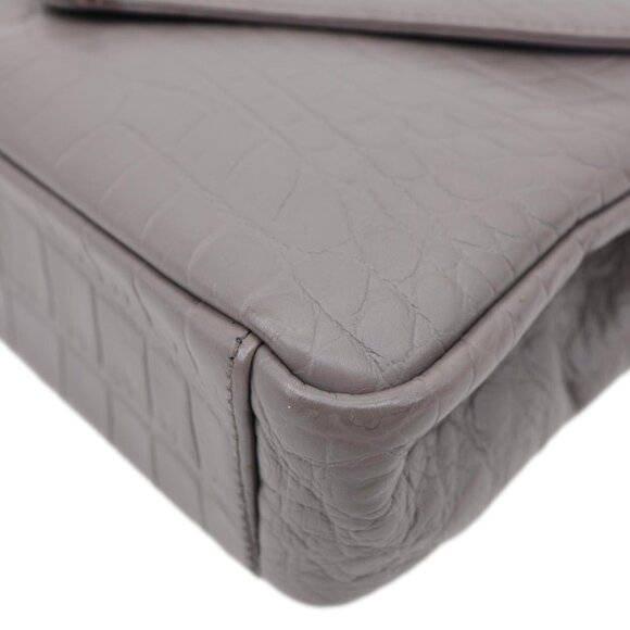 Yves Saint Laurent  College Medium Crocodile Embossed Leather Satchel Bag Gray - Picture 7 of 15